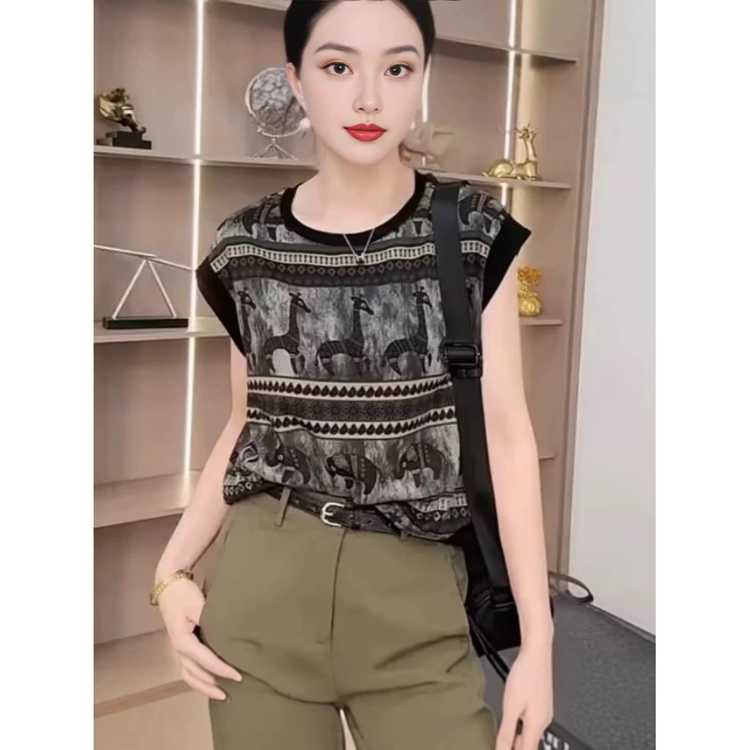  【胜华严选】好品推荐-夏季复古拼色圆领小衫
