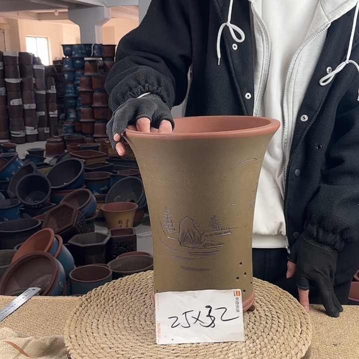 红陶紫砂花盆紫砂