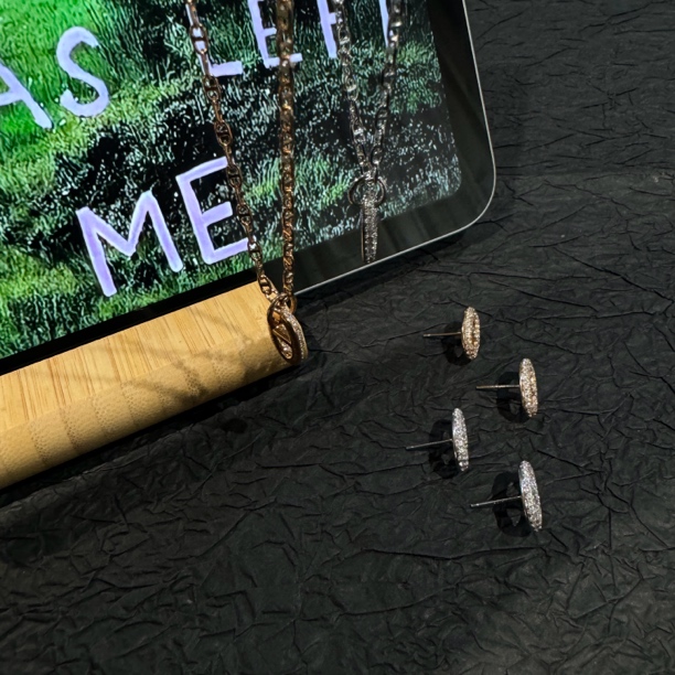 合金项链 Sou定制 【猪鼻项链&耳钉系列】时尚小众饰品