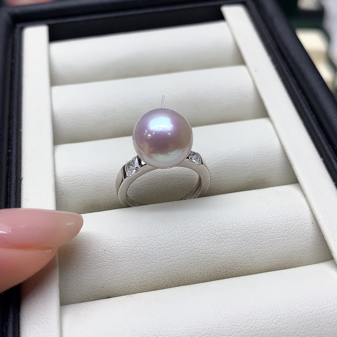 戒指银S925镶嵌淡水珍珠