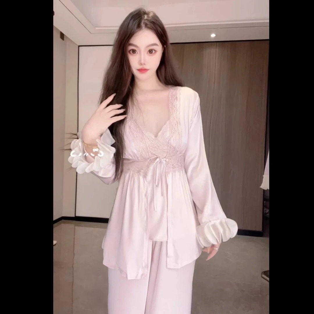 【花瓣公主】丝质甜美性感睡衣可爱显瘦可外穿家居服ALE