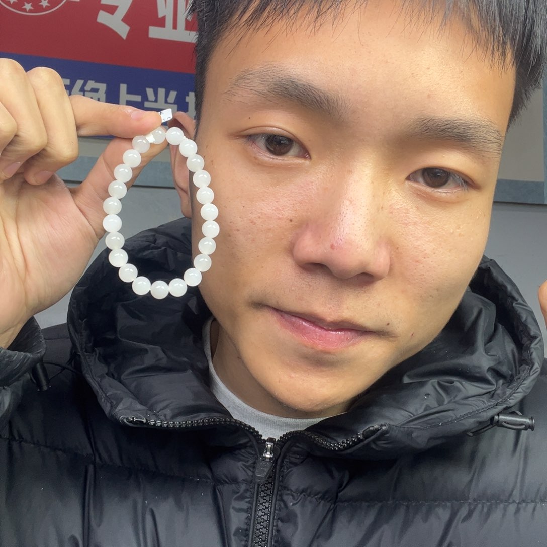 和田玉手链未镶嵌多样性野牛沟羊脂玉卡8货头