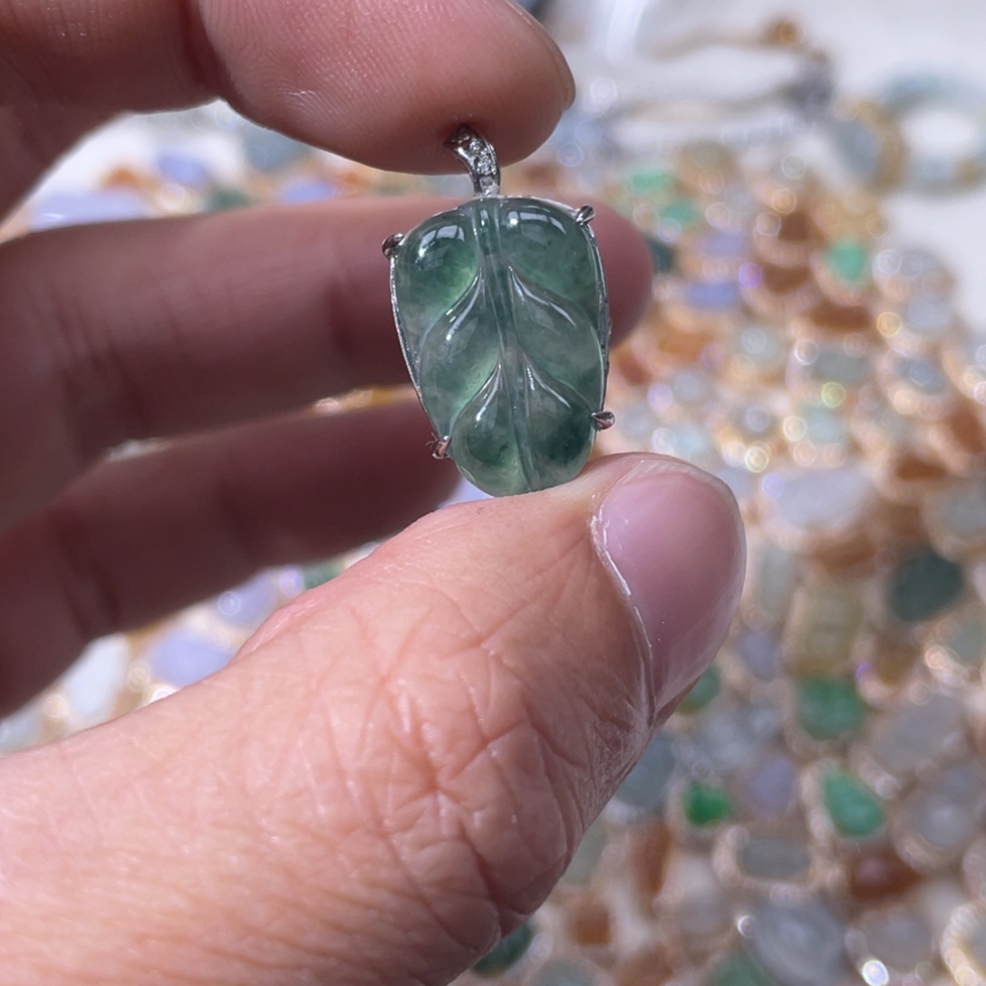 翡翠银S925镶嵌颈饰