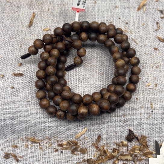 沉香手串混**湖卡9圆珠手链