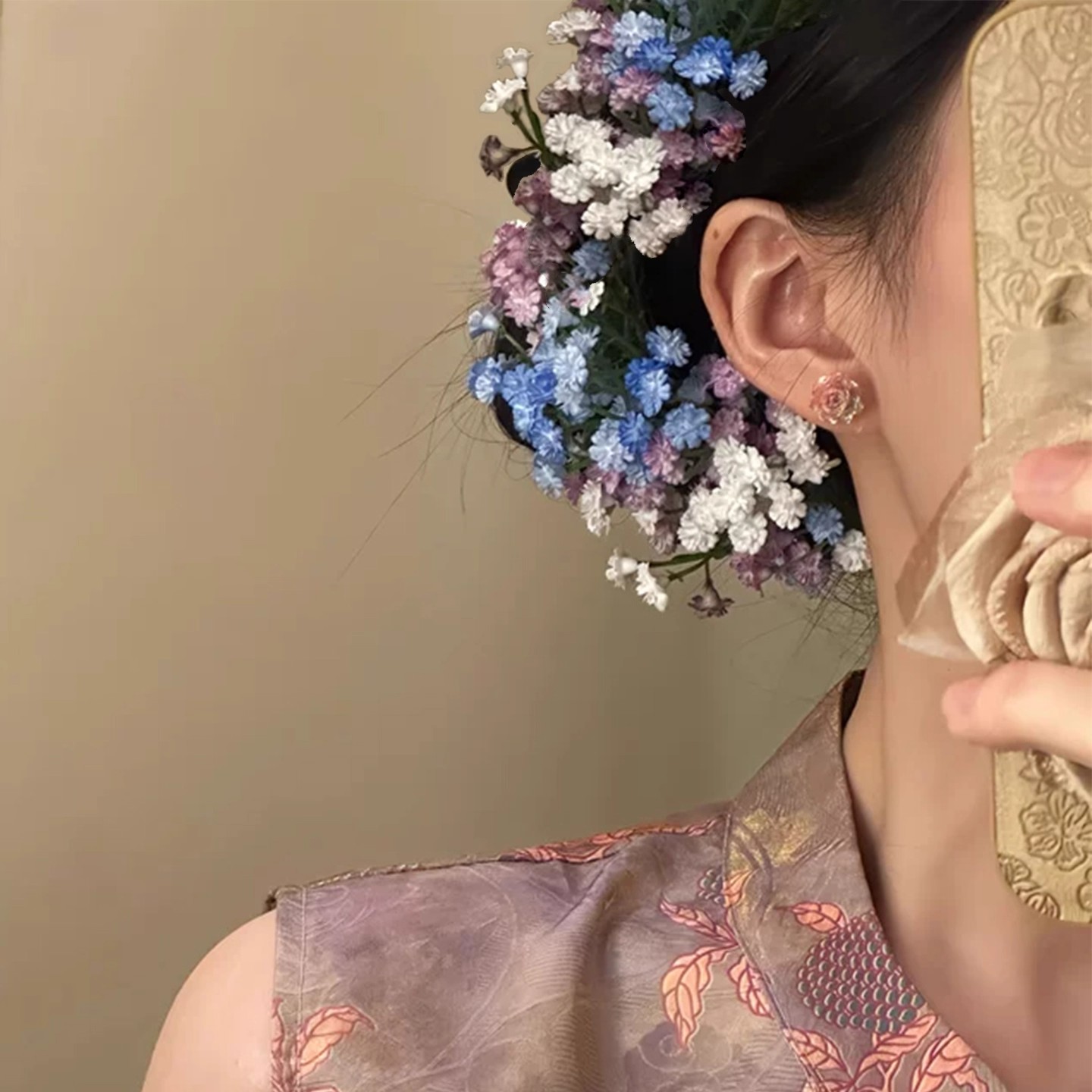 刘亦菲同款满天星头饰超仙花朵发夹2025新款头花新娘订婚拍照发饰