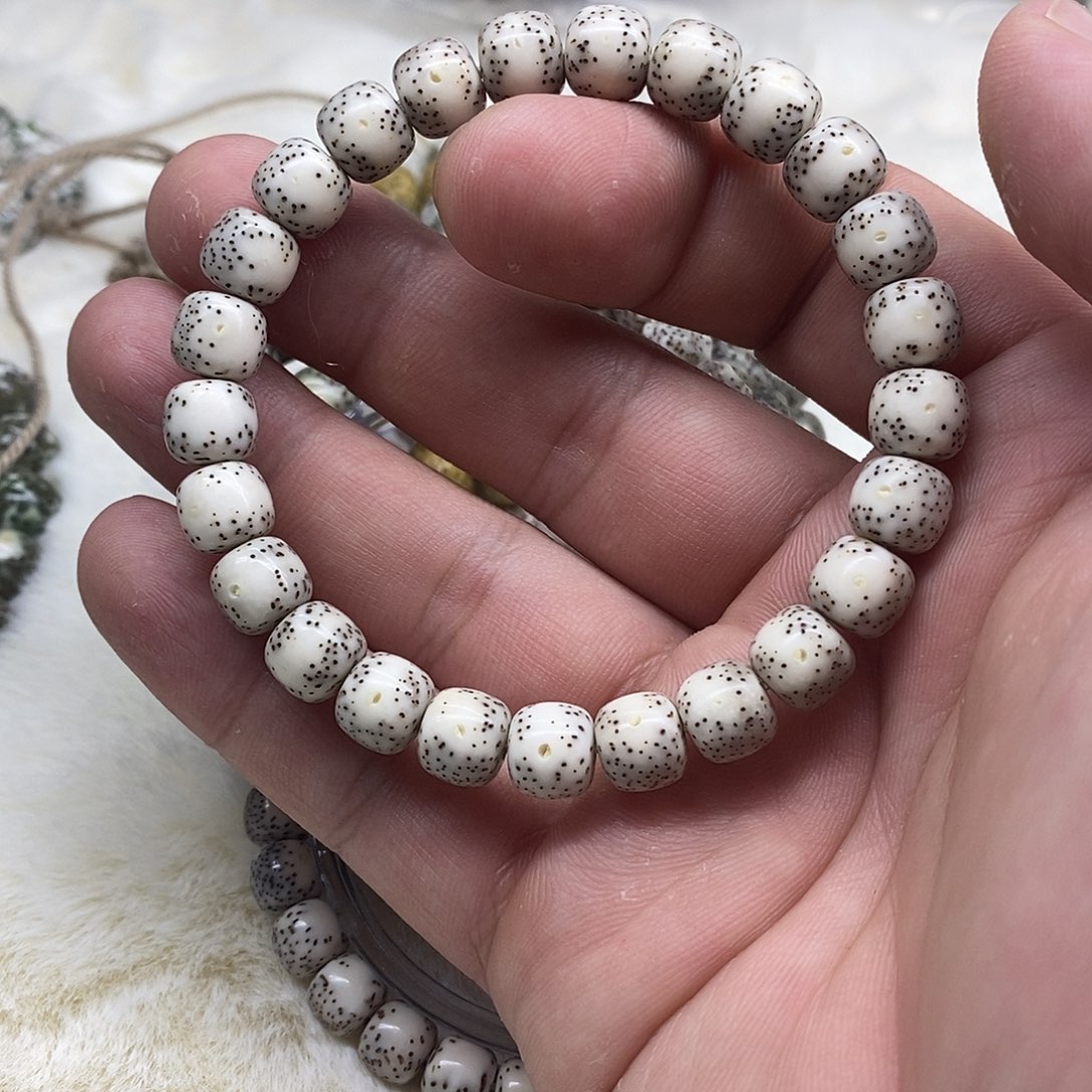 星月菩提手串贯穿留白 单圈 