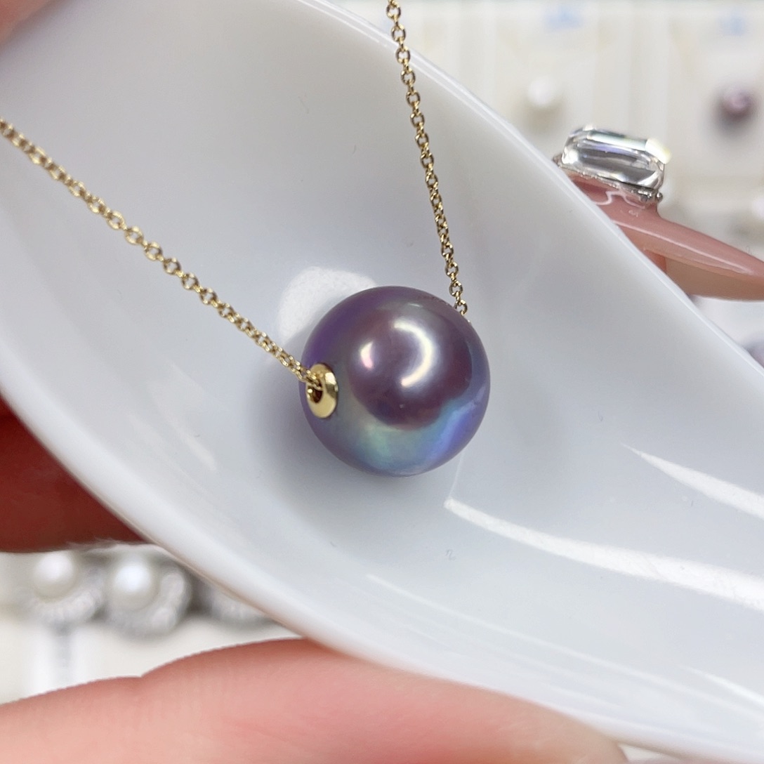 淡水珍珠颈饰18K金镶嵌