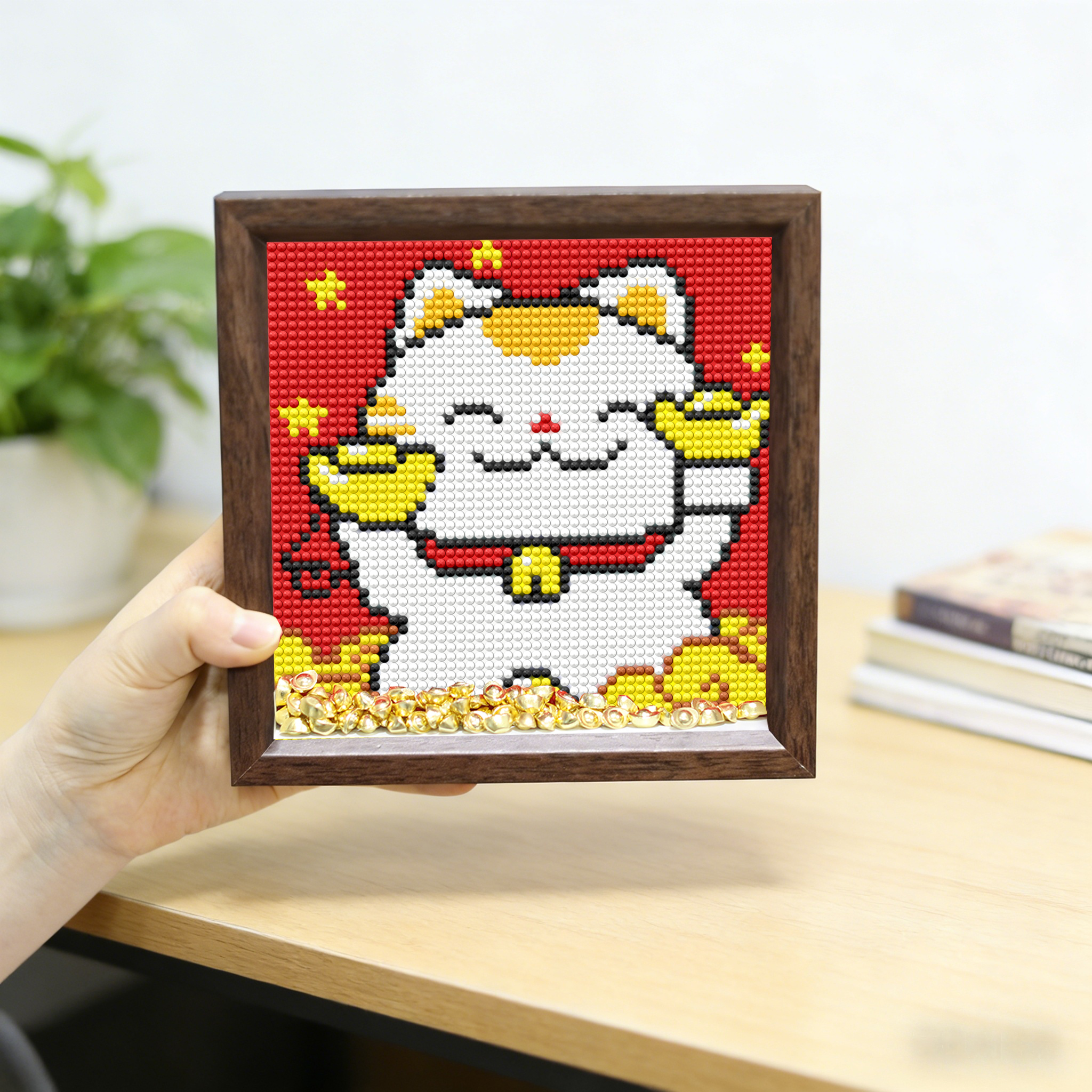 带框钻石绣贴钻十字绣招财猫钻石画满钻新款客厅2025新款新年礼物