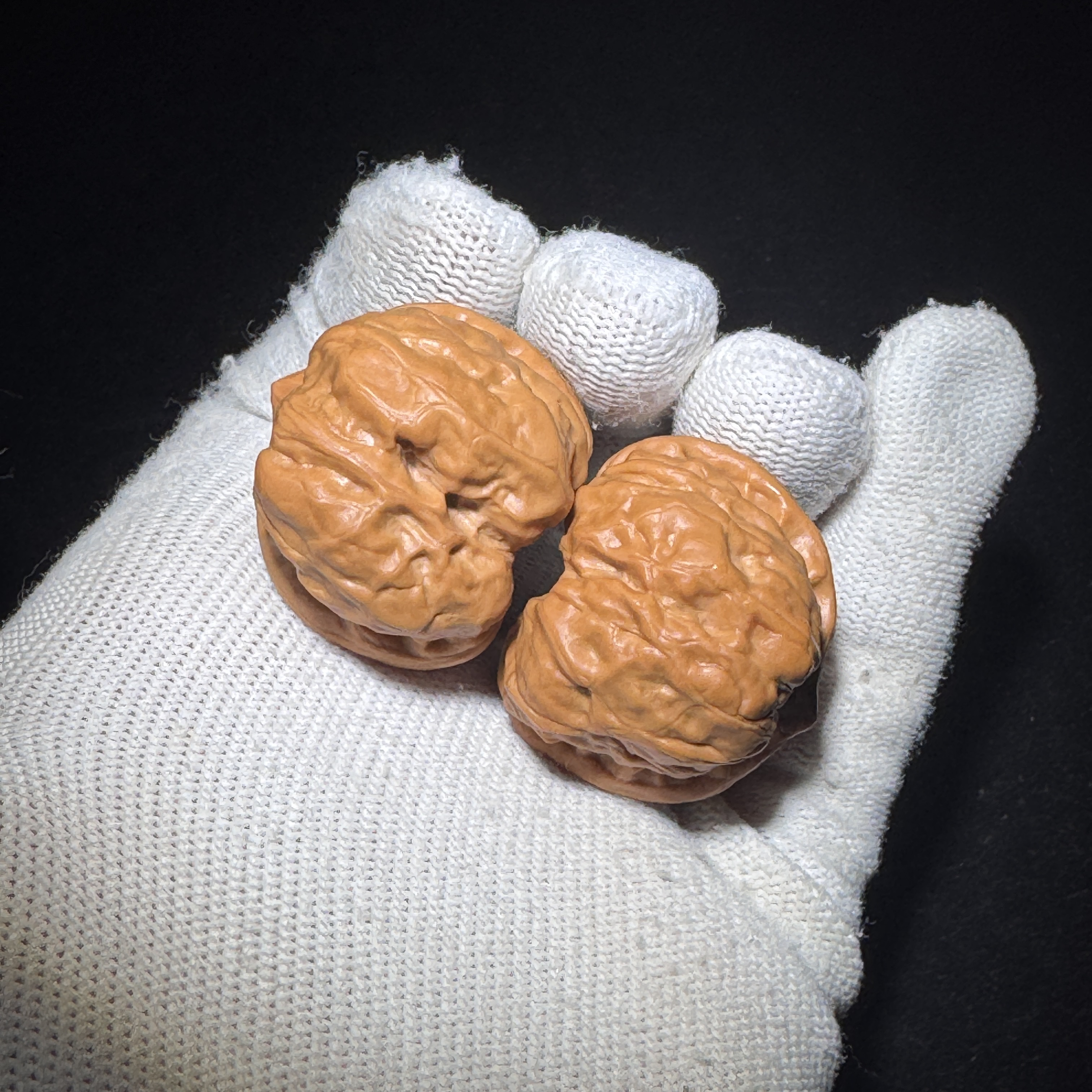 257号打底款水晶皮手捻小蛤蟆头文玩核桃 尺寸:边33肚35高29