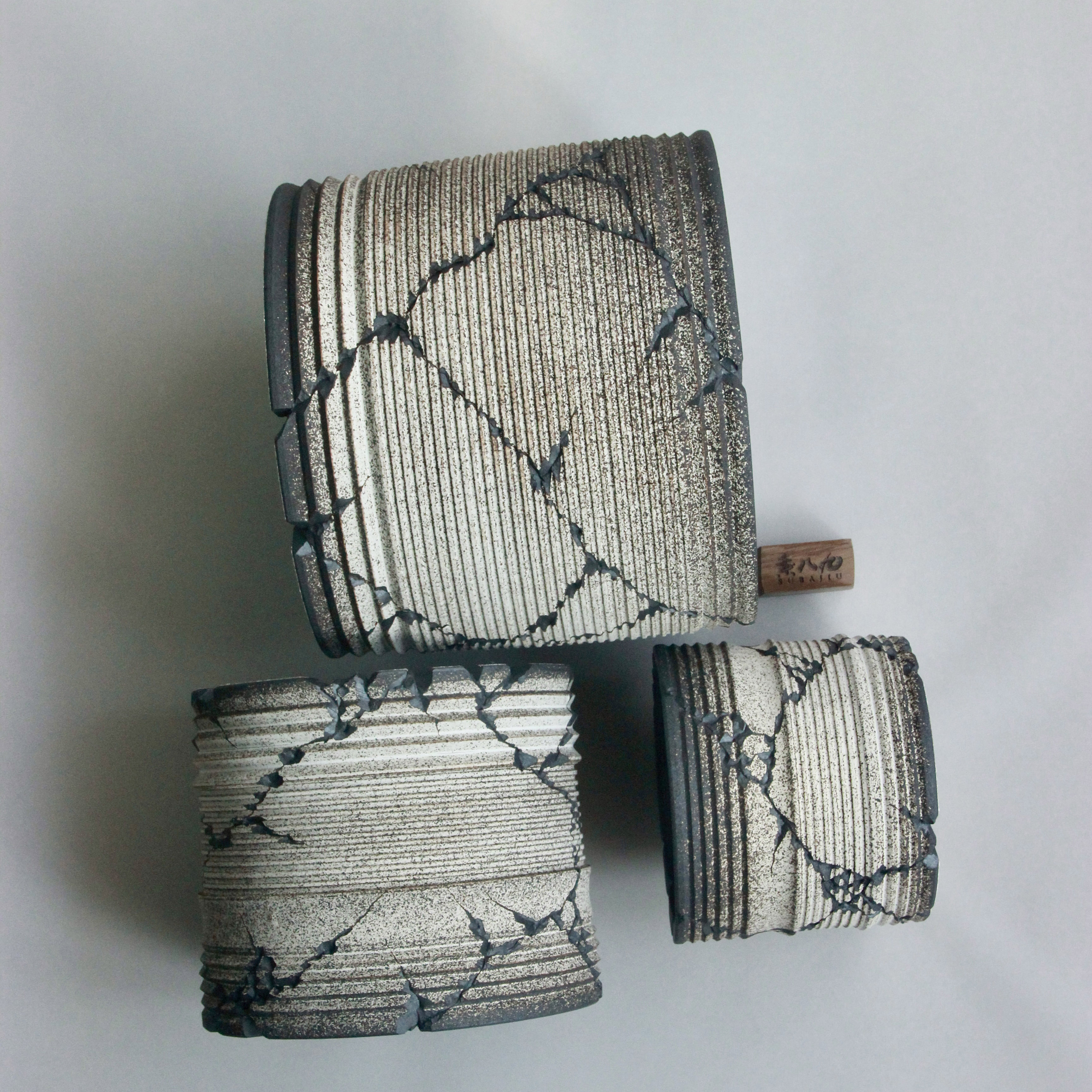 日式复古手工诧寂风龙舌兰芽龟甲块根阳台种植陶瓷花盆多肉