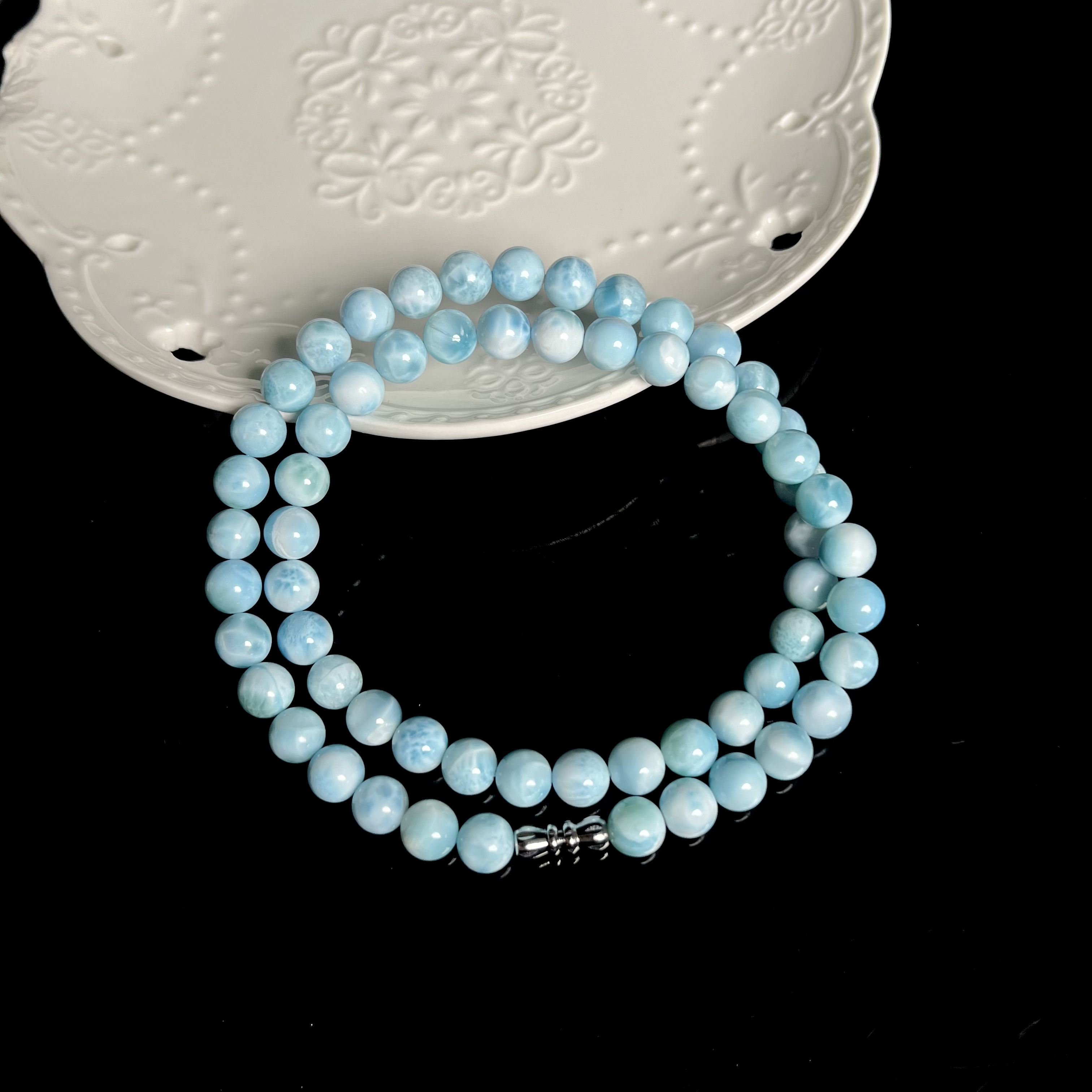 【大鱼甄选】(超级放漏)满蓝龟背纹海纹石项链X5078多样性发其一