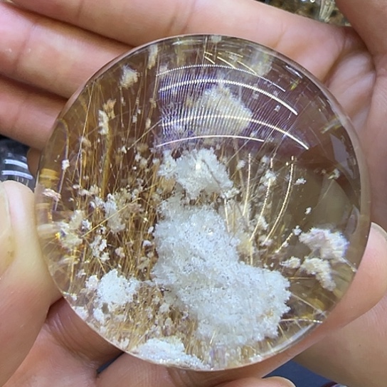 水晶摆件未镶嵌4.2厘米幽灵穿发