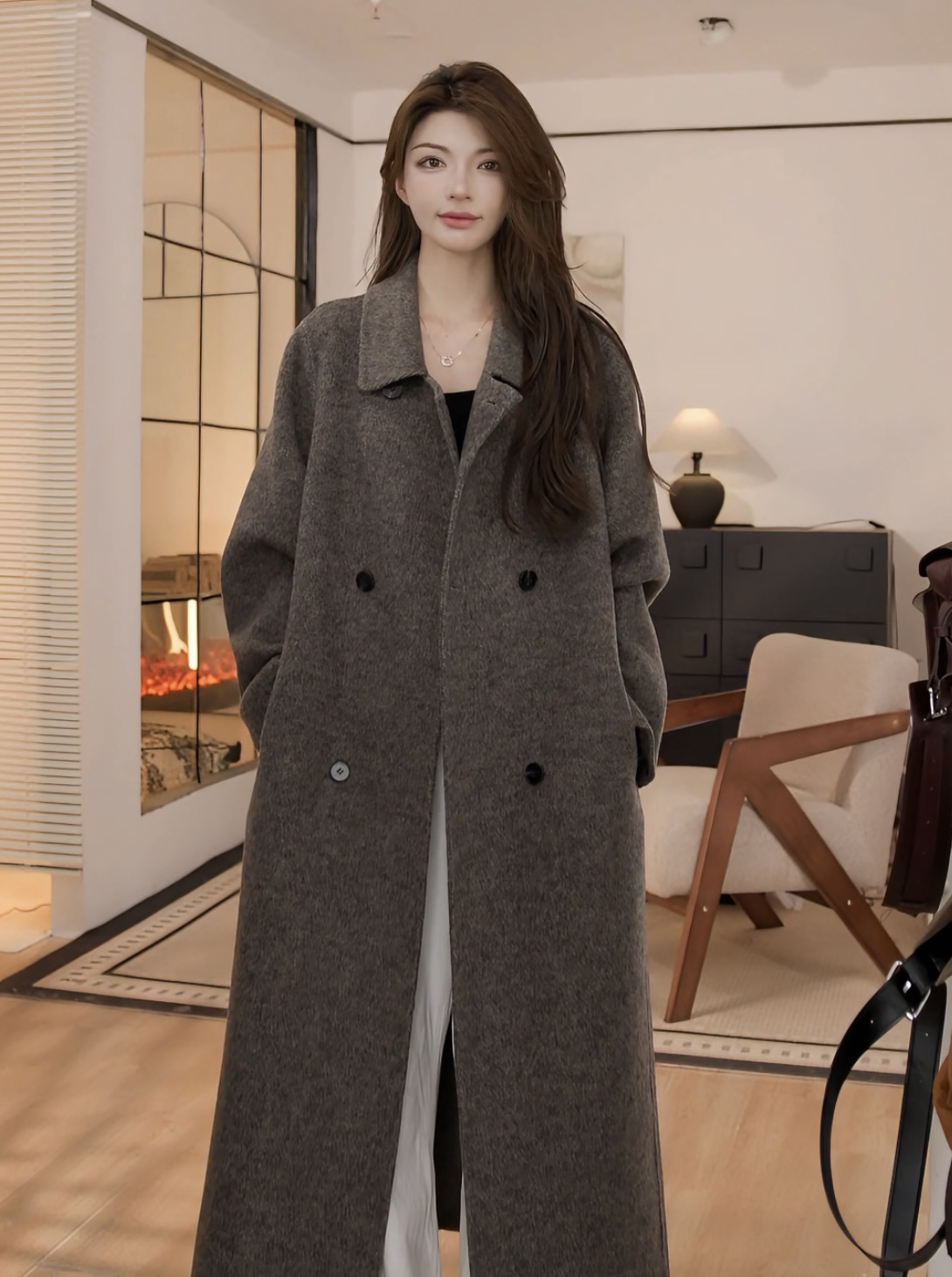 【梦梵】高定款欧版斗篷宽松廓型定制气质高贵气质大衣