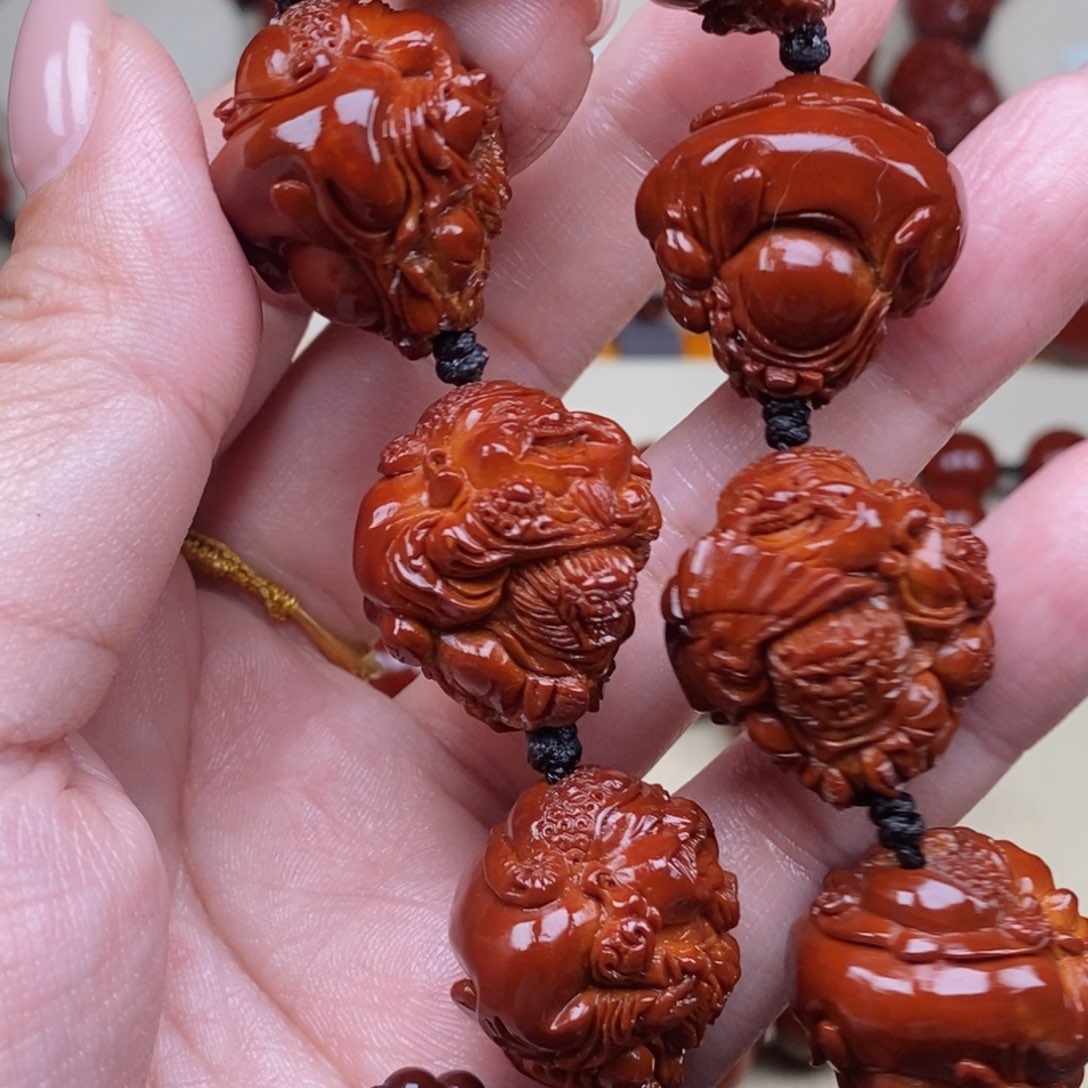 橄榄核吊坠诚**人龙财神