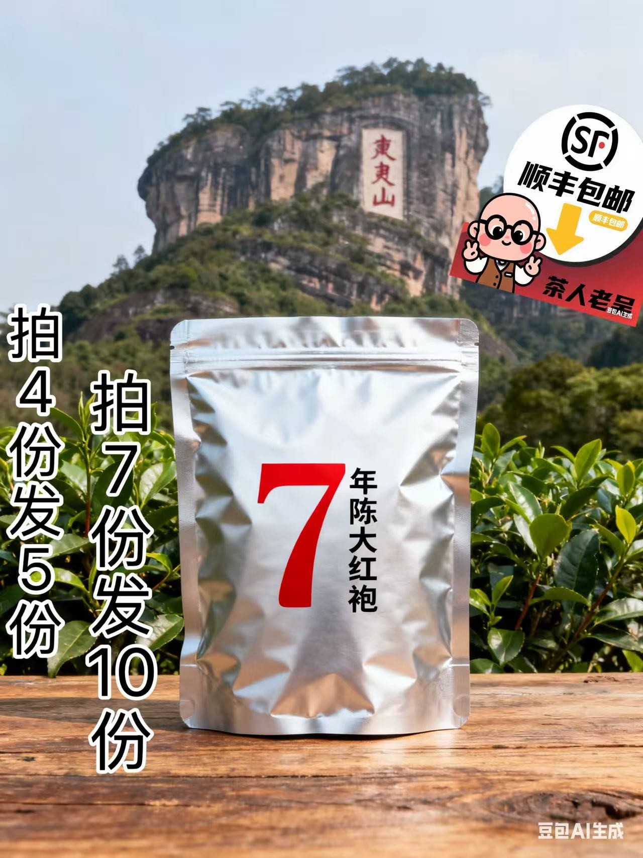 7年自然陈大红袍6泡-陈香韵药香显（碳焙三道足火）-武夷岩茶乌龙茶