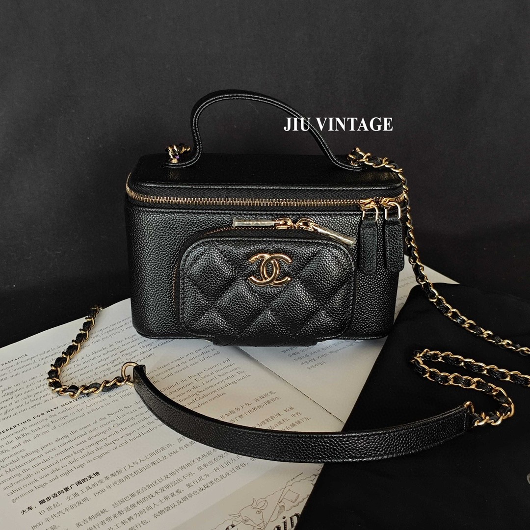 99新 Chanel/香奈儿 黑金23P长盒子手柄相机芯片BJM12-1260