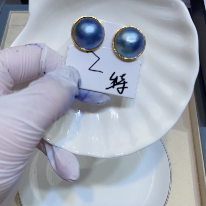 拼合珍珠（马贝珠）耳饰银S925镶嵌