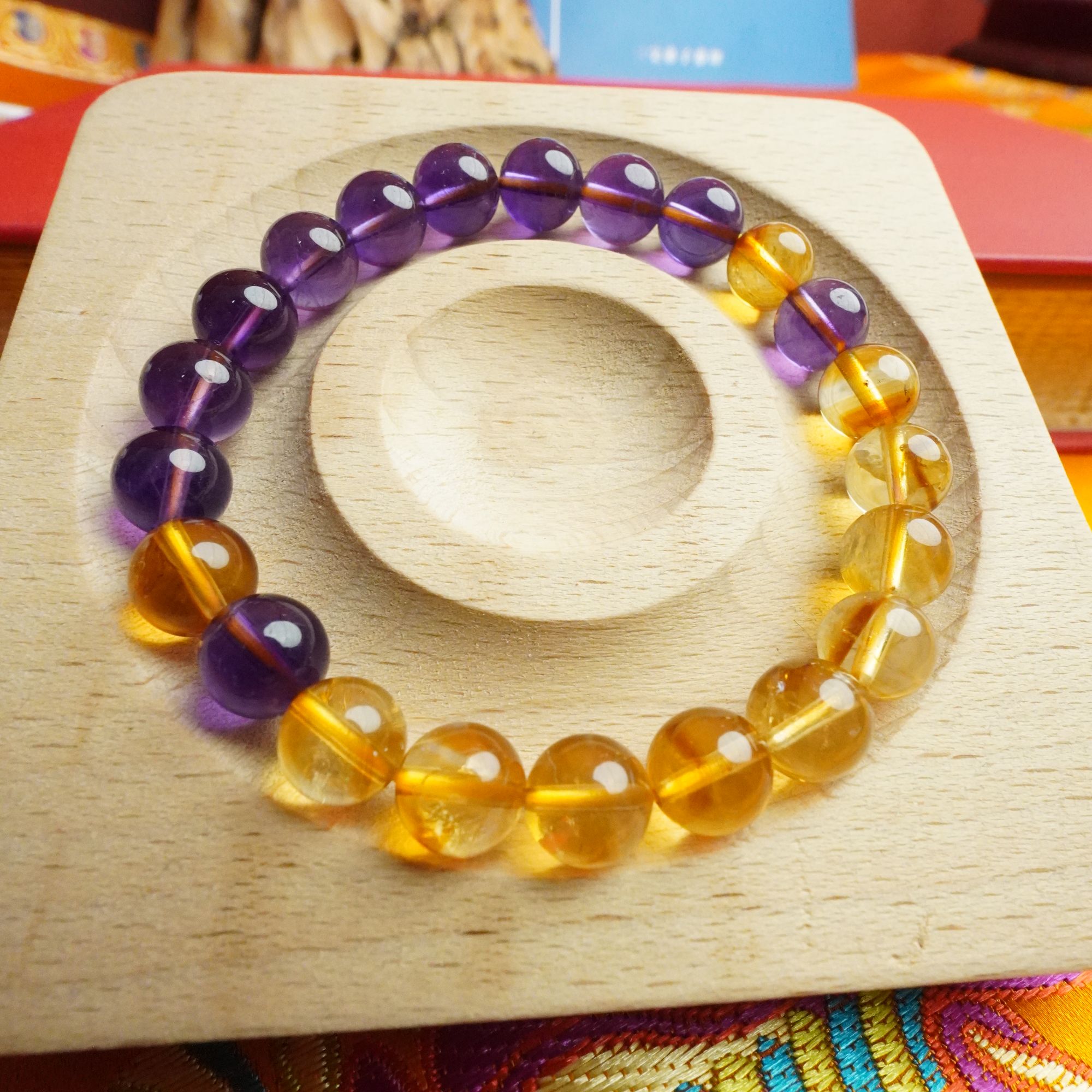 紫黄水晶手串 新年九紫离火款