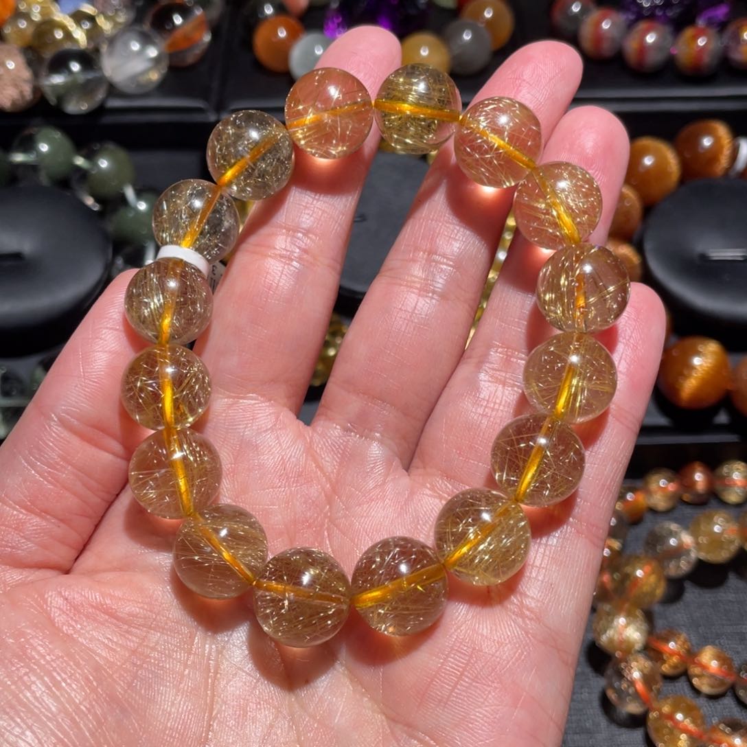 水晶手链未镶嵌发晶13.5mm