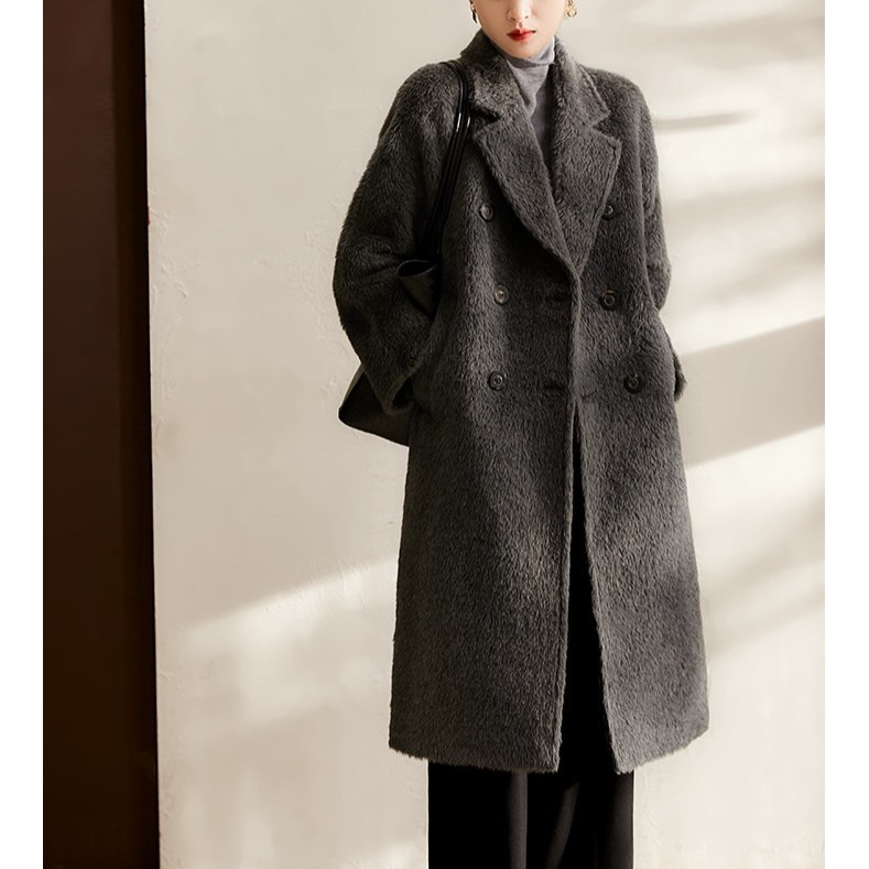 【重磅羊驼大衣】经典霸气侧漏长款801气质羊毛大衣女QHXY-3007时尚