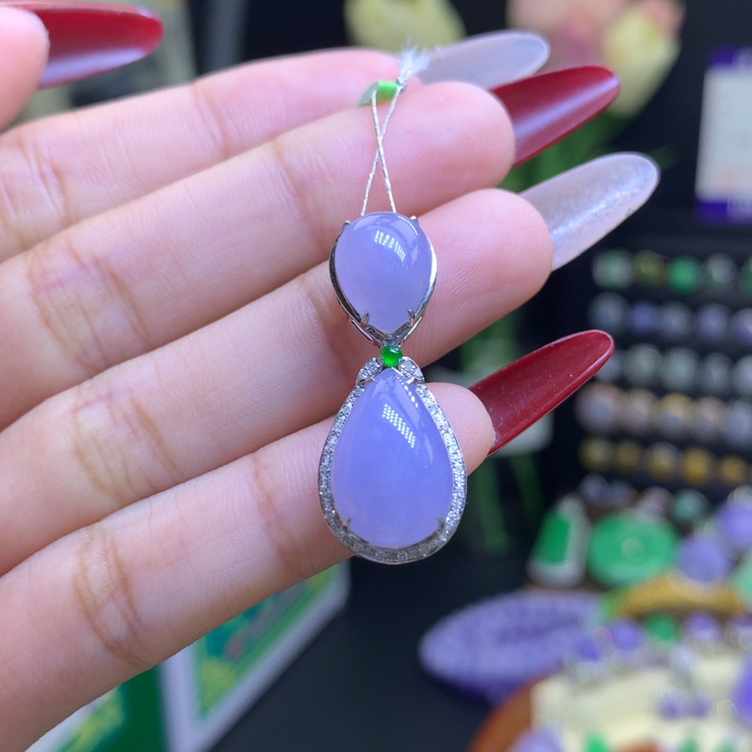 翡翠颈饰18K金镶嵌天然