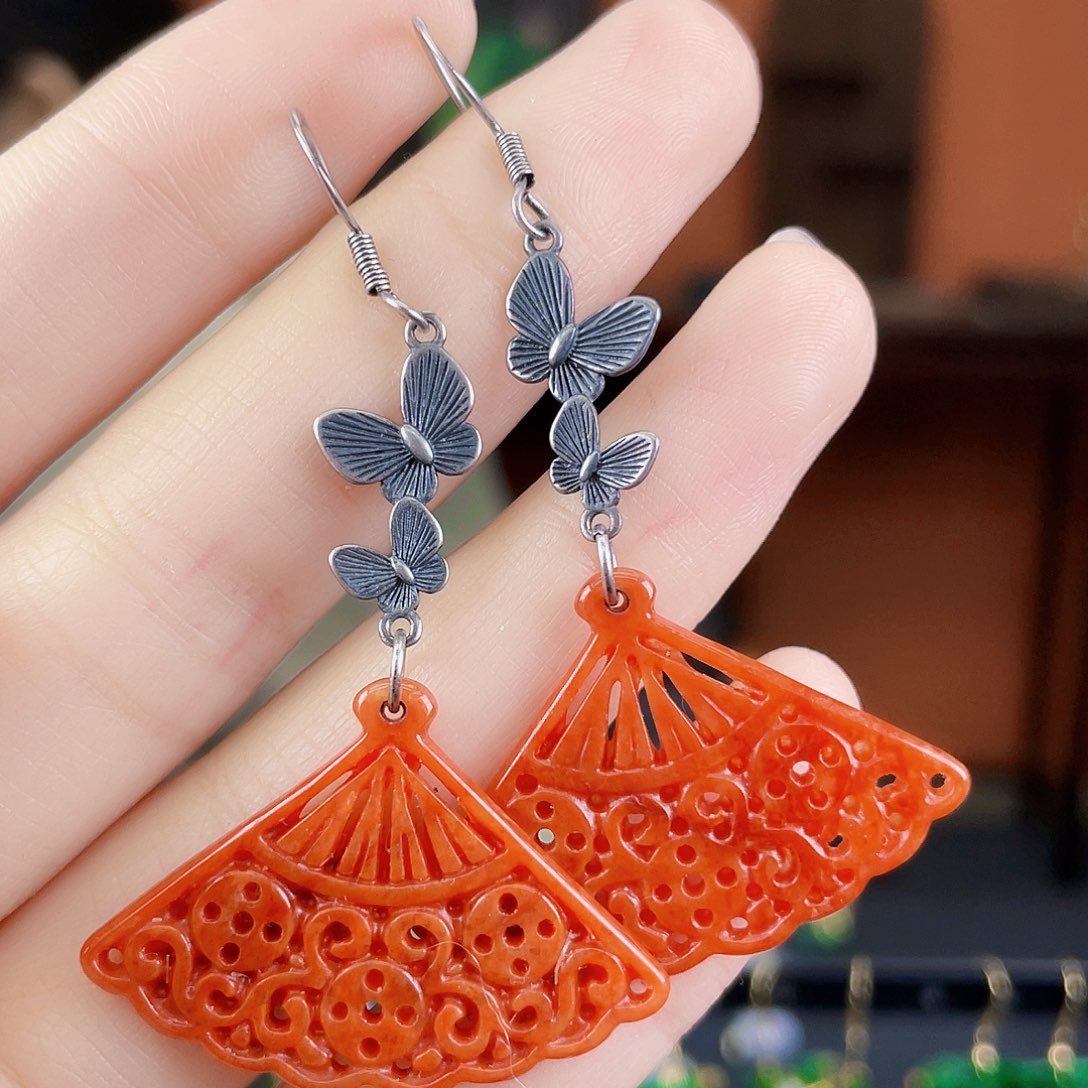 翡翠未镶嵌耳饰饰品