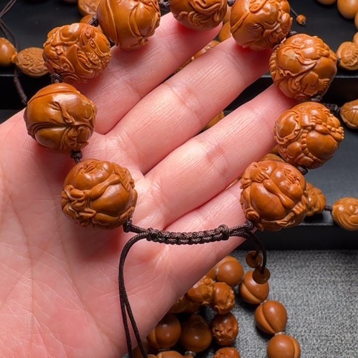 追***0手串/手链橄榄核短圆弥勒