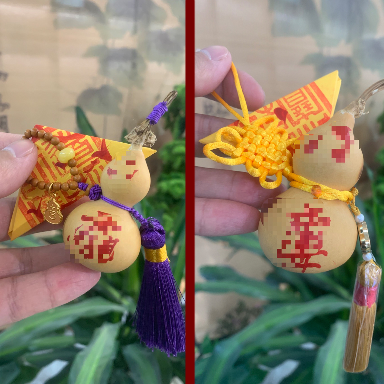 观内直发 手工绘制葫芦家居生日祝福摆件（+小纸条）