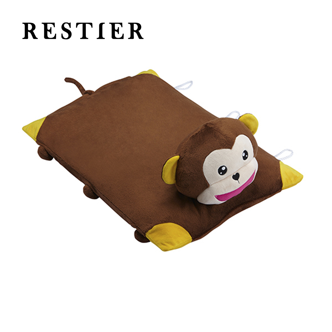 RESTIER-乐睡恬x泰国乳胶儿童卡通棕色猴睡枕RT02231透气小孩幼儿