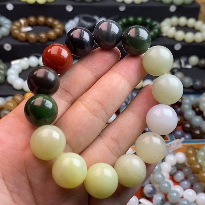 手串未镶嵌和田玉Q卡16多宝