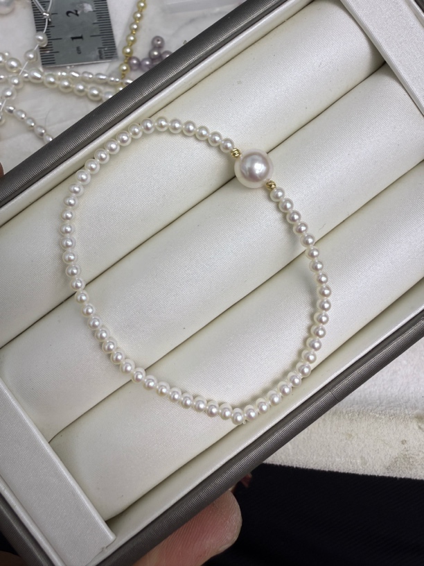 18k黄金海水弹力绳3-4mm设计款手链