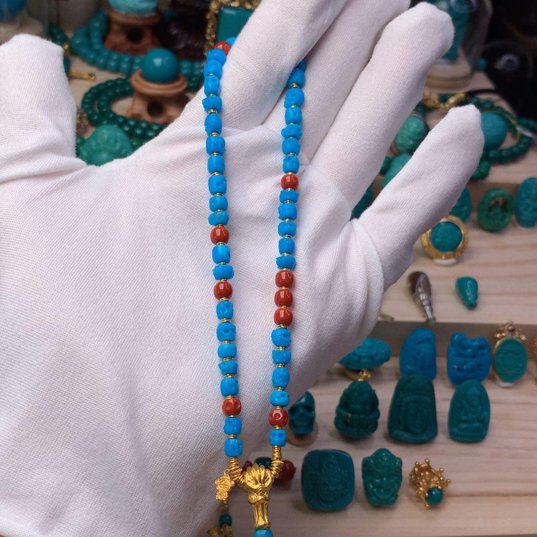 绿松石珠宝奇石未镶嵌5.5mm