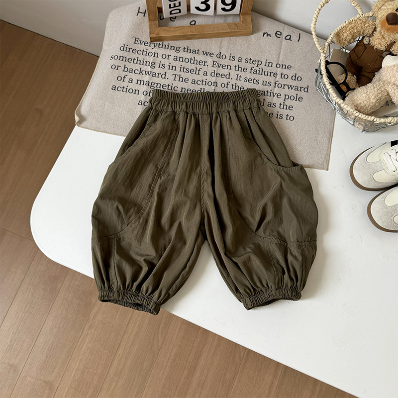 儿童休闲中裤男童2025夏季新款韩版休闲工装灯笼裤洋气时髦束脚裤