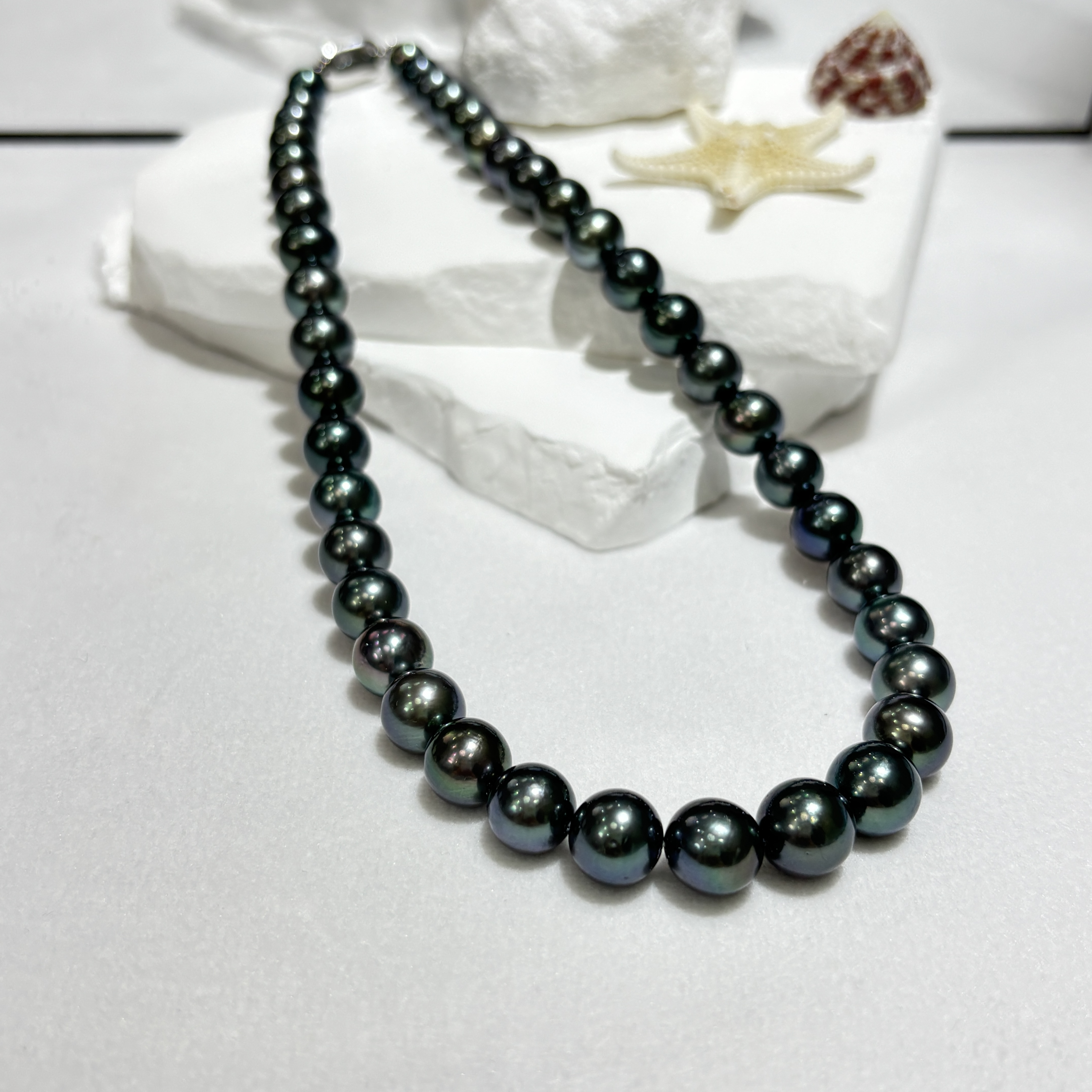 苏杭精选 天然海水大溪地孔雀绿项链 带真科研大证 时尚百搭