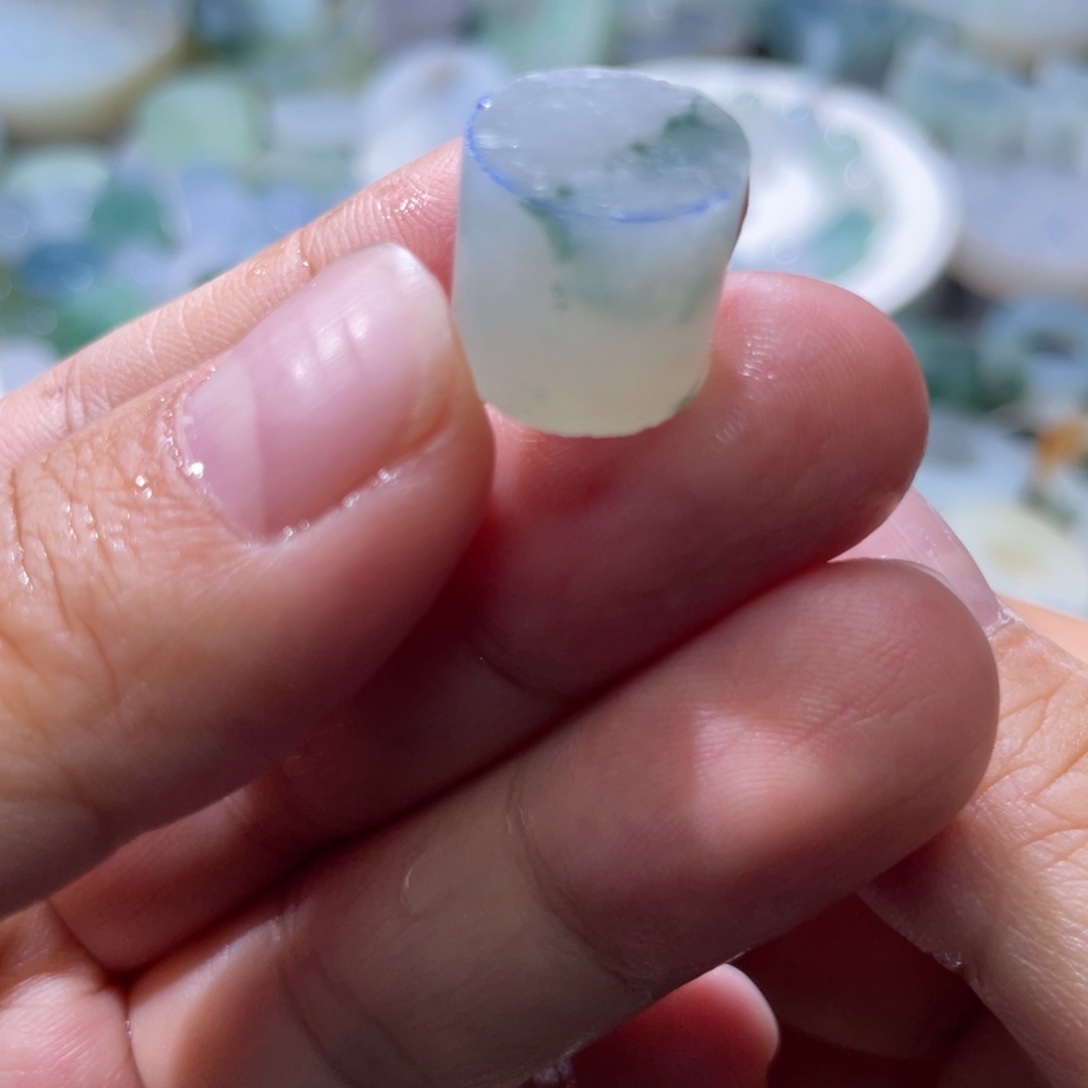 定制翡翠未镶嵌天然翡翠冰飘花12➕圆珠