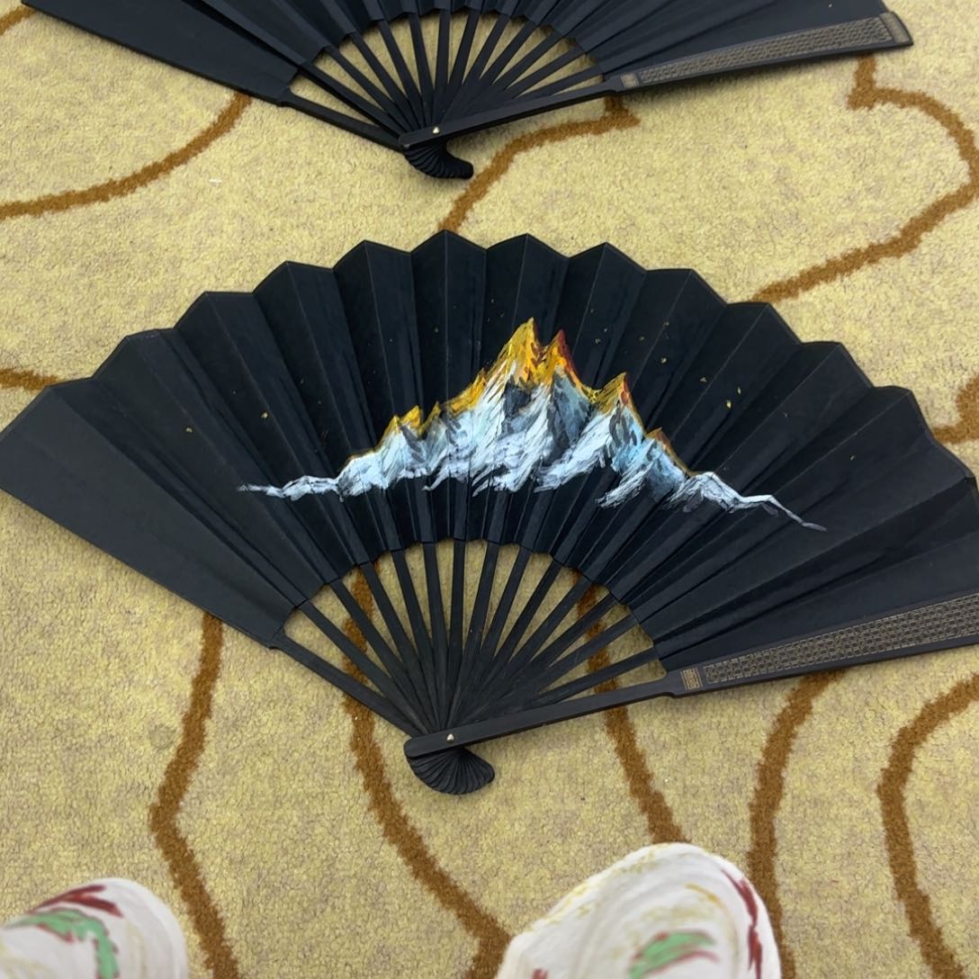 国画刘鲁樵扇子童
