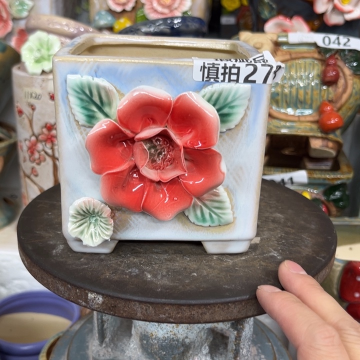 紫砂花盆粗陶材质多肉花盆