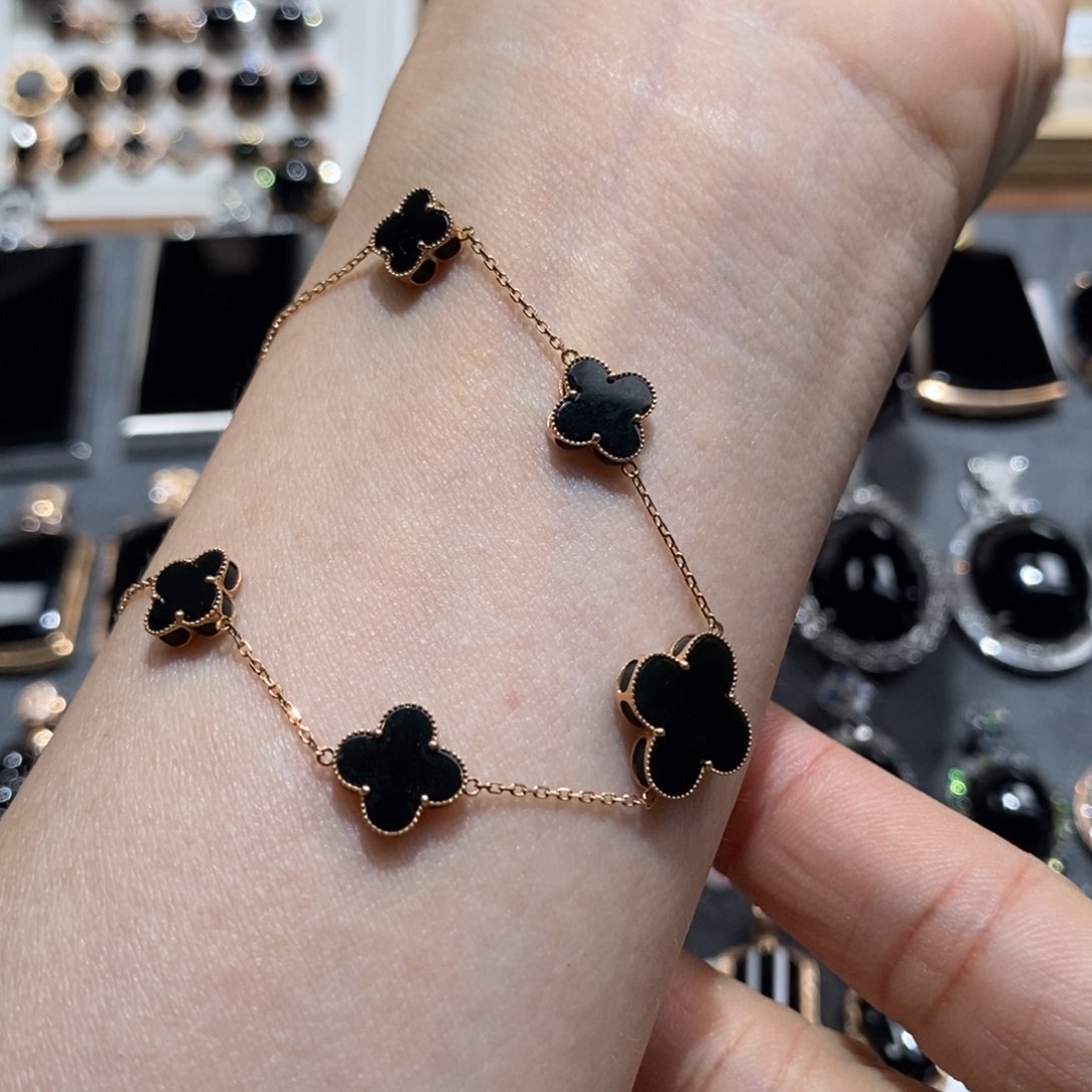 18K金镶嵌手链翡翠墨翠