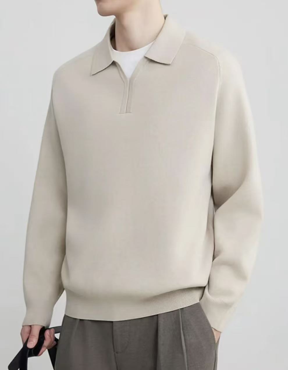 【25新款】16针/精仿羊毛氛围感翻领毛衣