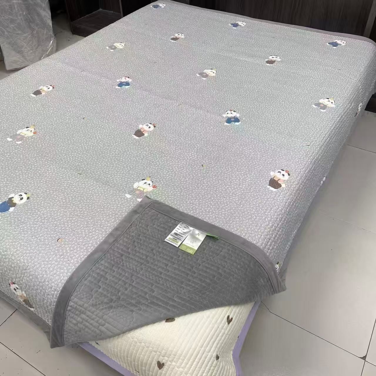 秋冬新款婴儿绒+水洗棉 床盖 双人床  双面可用