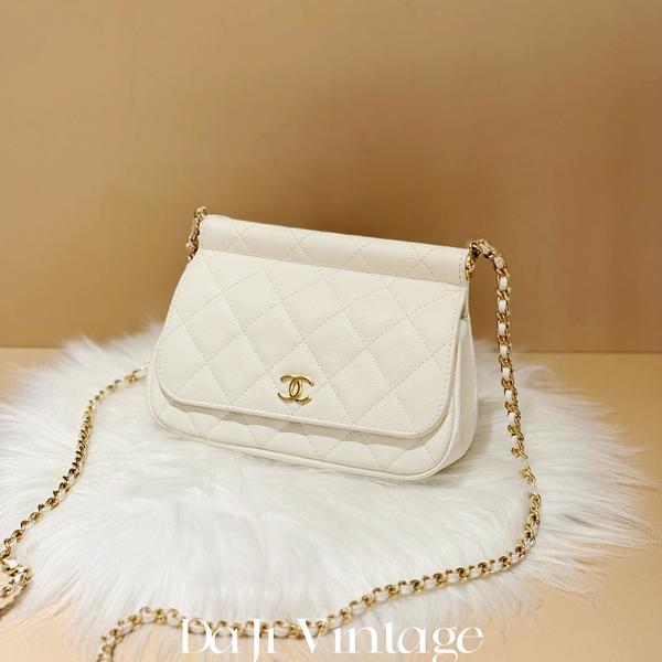 大吉中古/Chanel香奈儿22k白金贝壳斜挎包