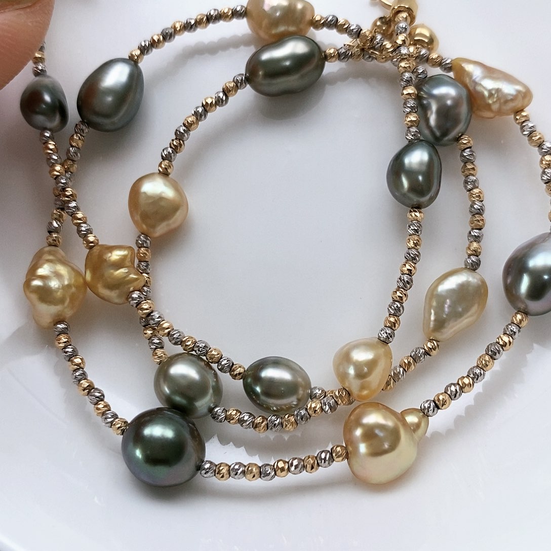 18K金镶嵌海水珍珠颈饰