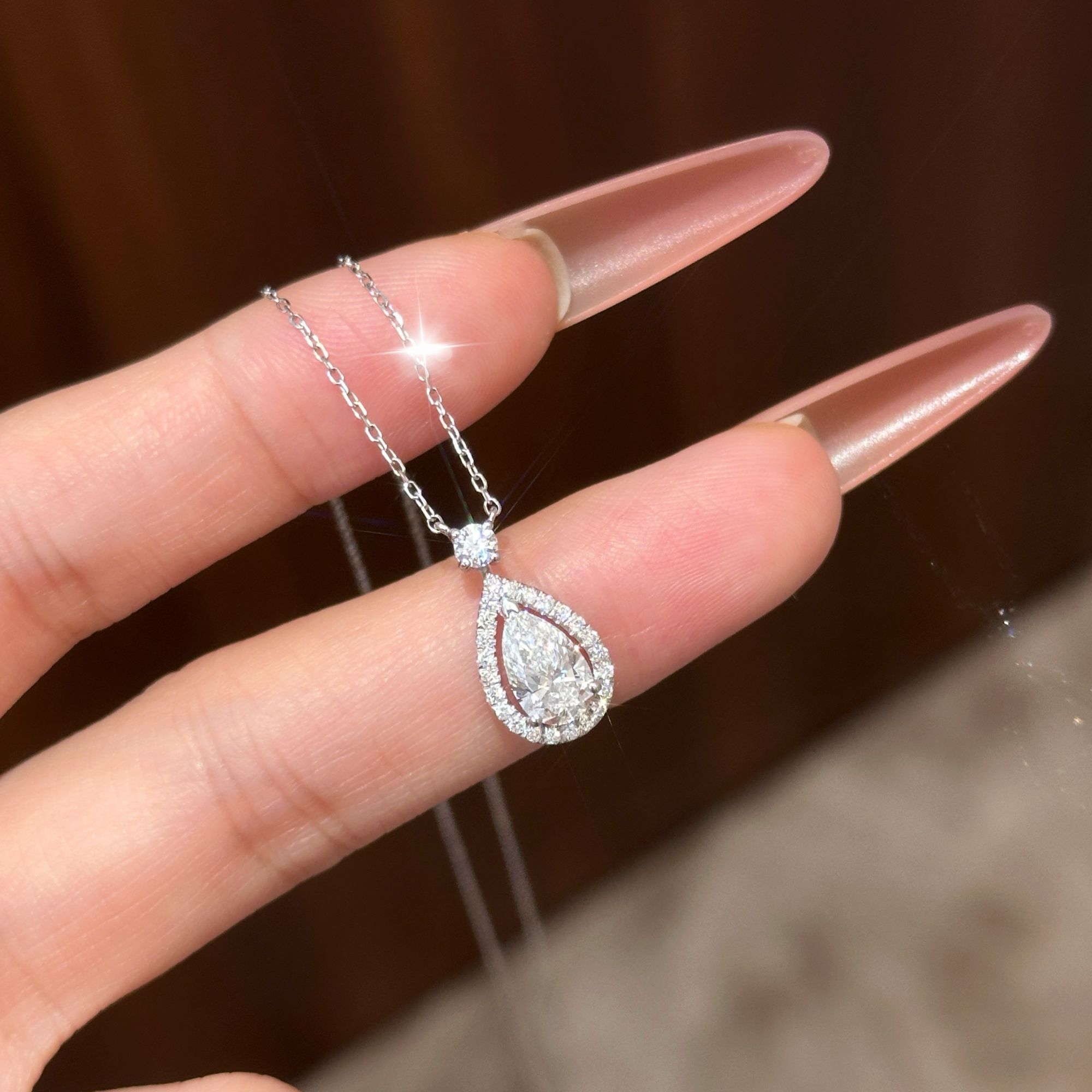 【QM珠宝】0744 重金 水滴项链 ZSXL