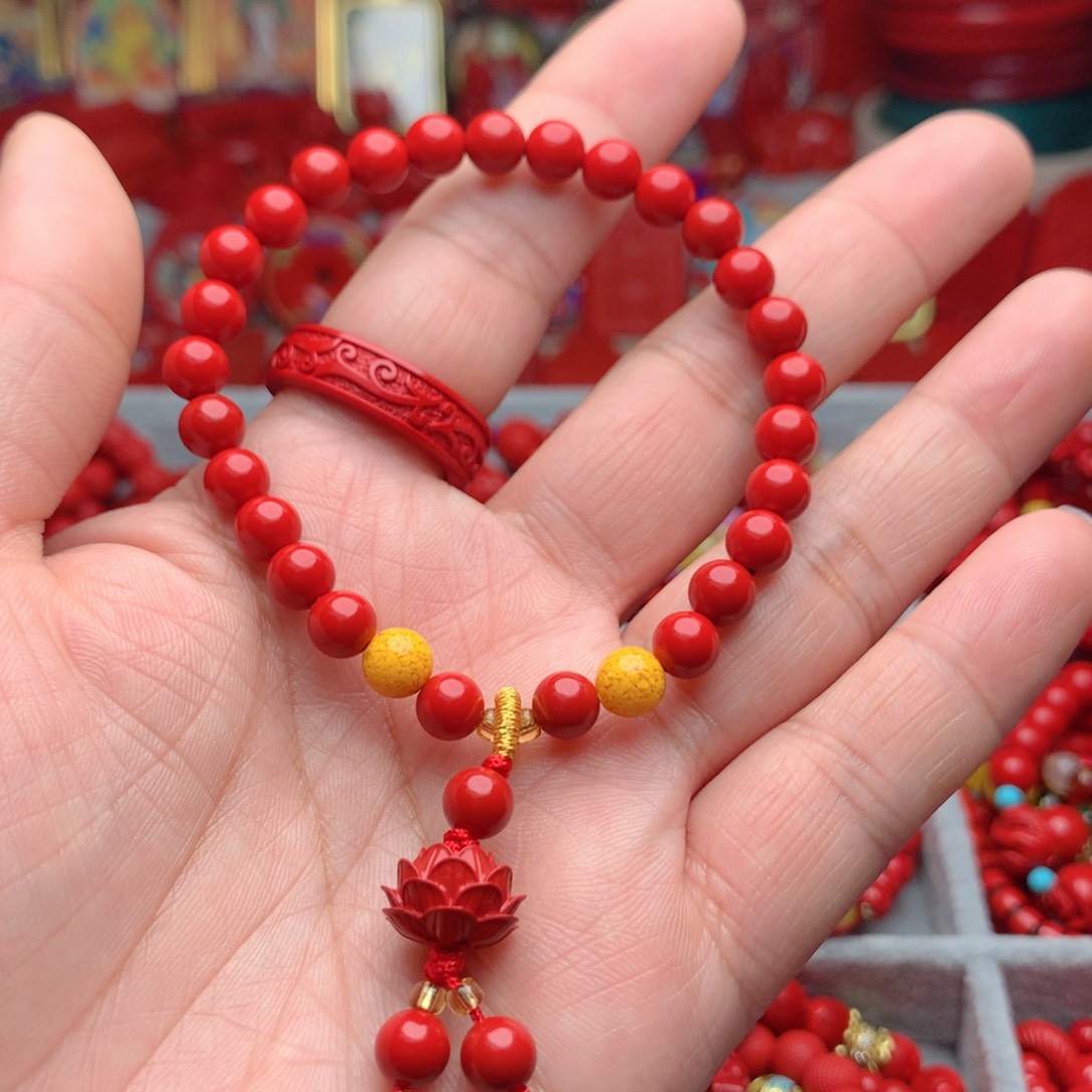 天然辰砂工艺品朱砂手串