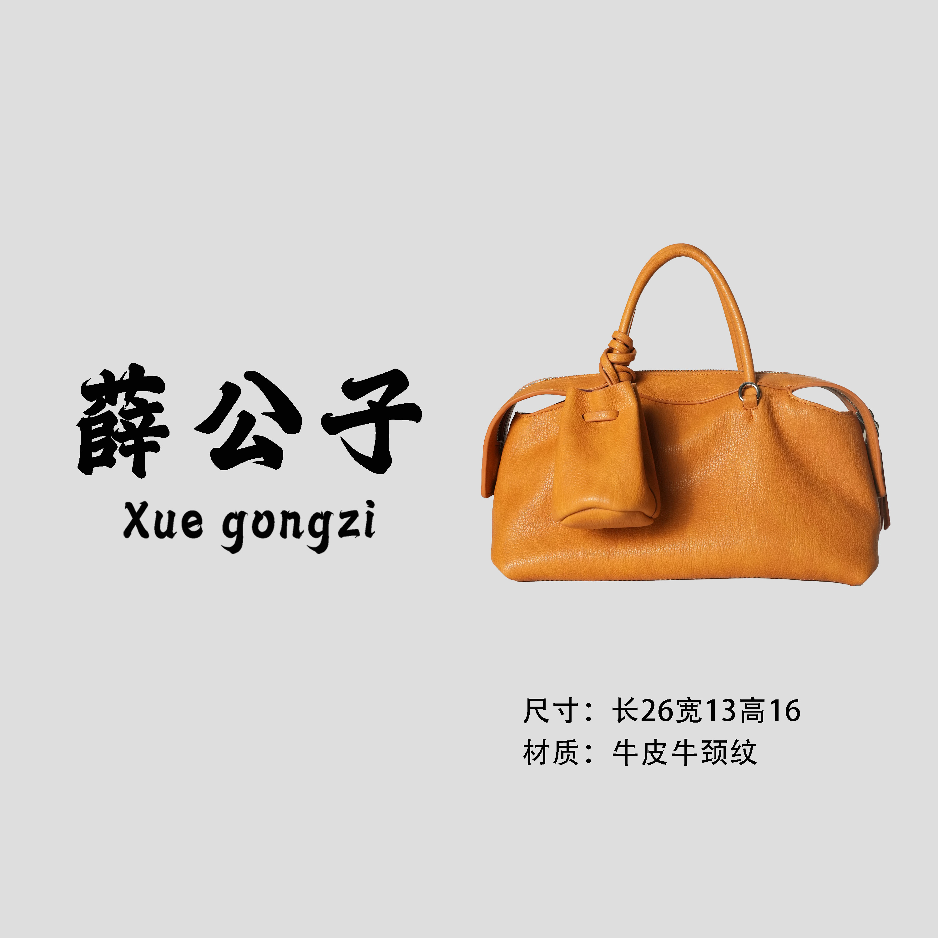 【薛公子】新款时尚百搭女单肩手提斜挎包BG2018-橙茸棕(假一赔四)