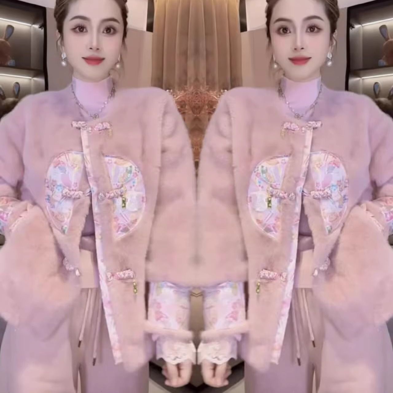 洋气设计感新中式国风女装外套2024秋冬新款宽松显瘦百搭加厚棉服