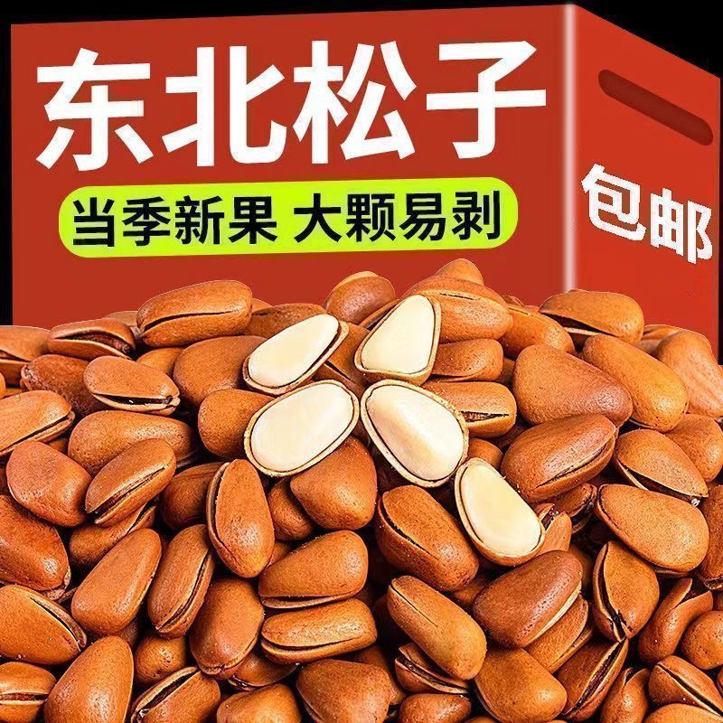 新货开口松子散装批发坚果颗粒零食原味袋装干果