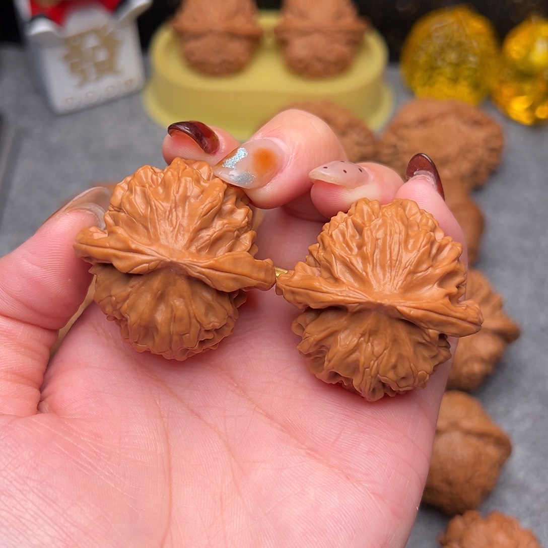 把件文玩核桃毕业精品精配龙鳞39全品油蜡皮