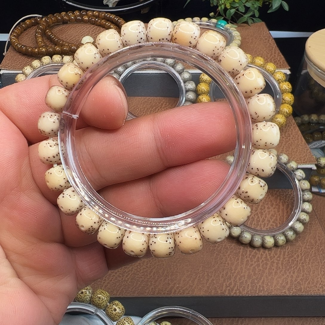 海****星月菩提手串石玉料9×8通体火烧云