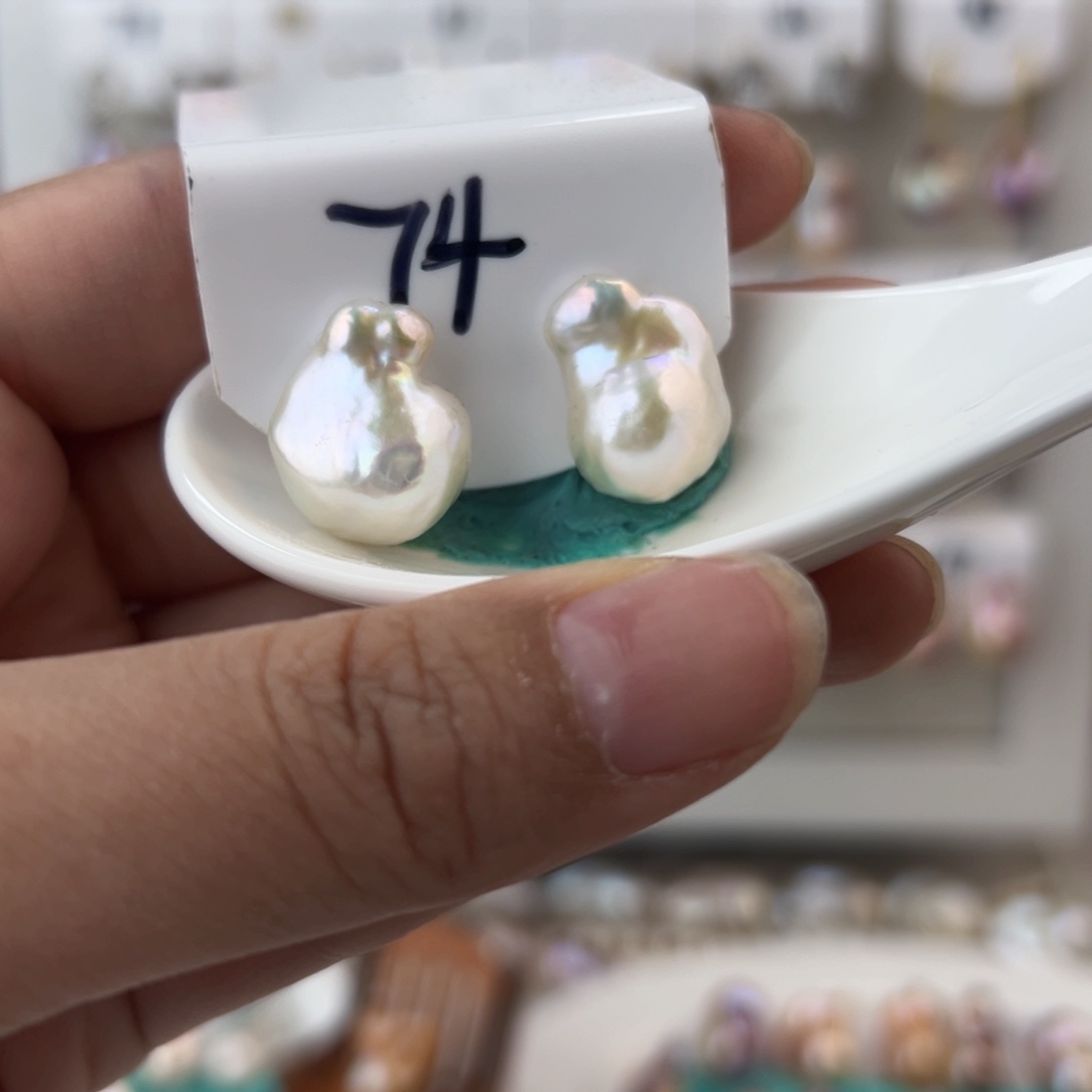 淡水珍珠耳饰银S925镶嵌